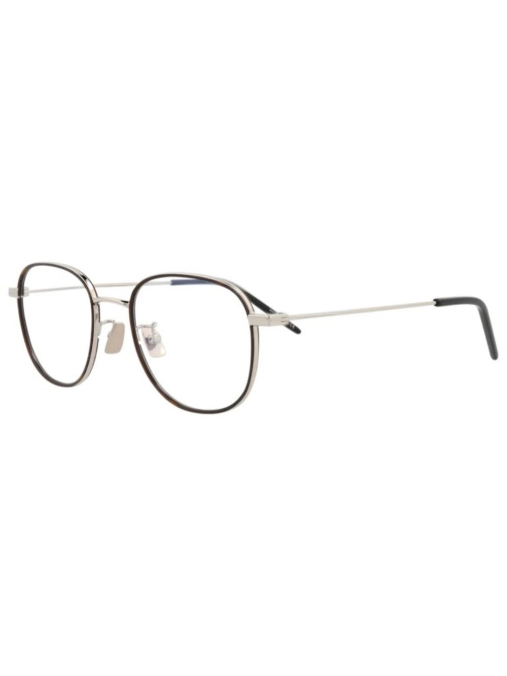 New Saint Laurent Women's Eyeglasses Round Oval Metal Frame Unisex Silver Silver